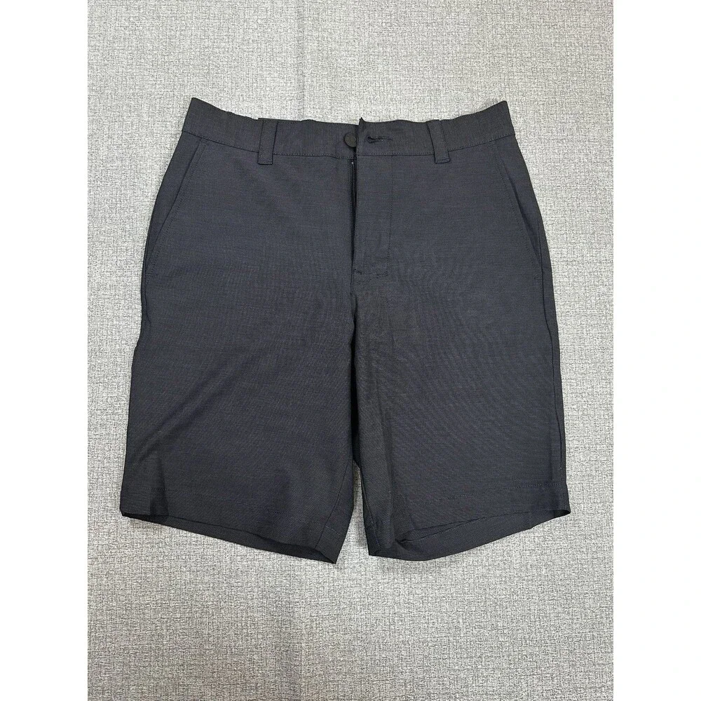 BANANA REPUBLIC Men's Comfort Waist Flat Front Shorts BLACK Wicking 30 NEW